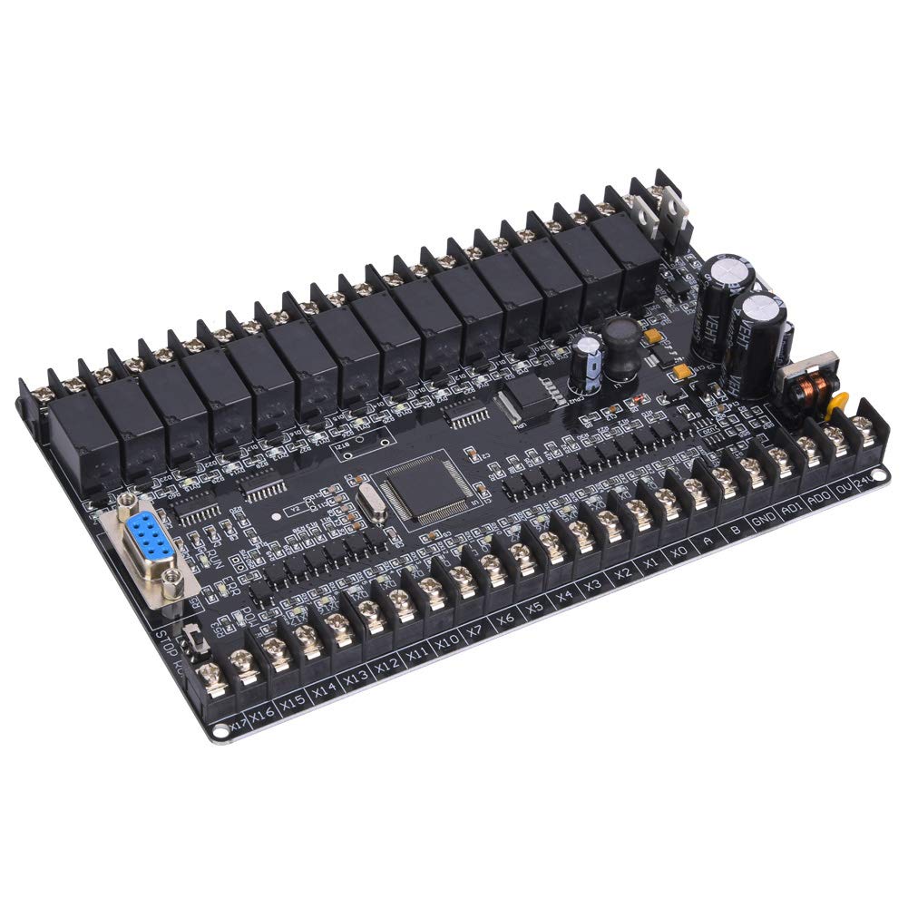 Tablero de control industrial de Baxnore, controlador programable con tornillos de instalación, placa lógica programable PLC para aplicaciones de control automático (32MRT+458)