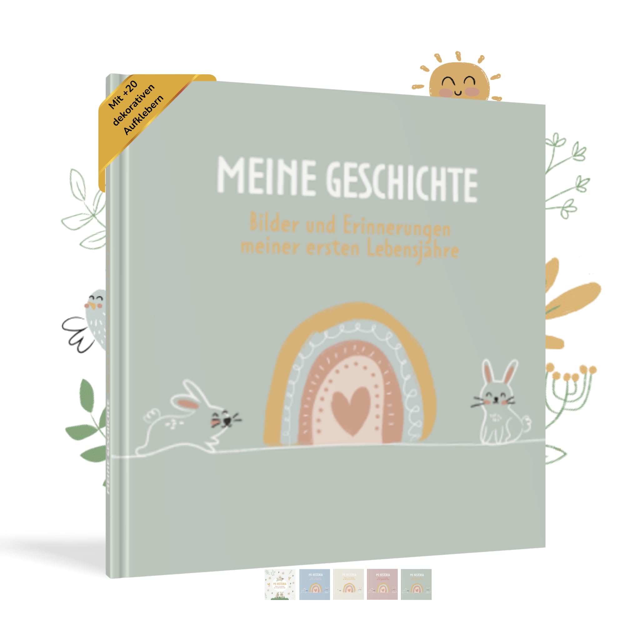 HUBORNS – Libro de recuerdos del bebé desde el nacimiento hasta los 5 años, álbum de fotos y diario para anotar momentos especiales, regalo ideal para padres primerizos y baby shower — view 30