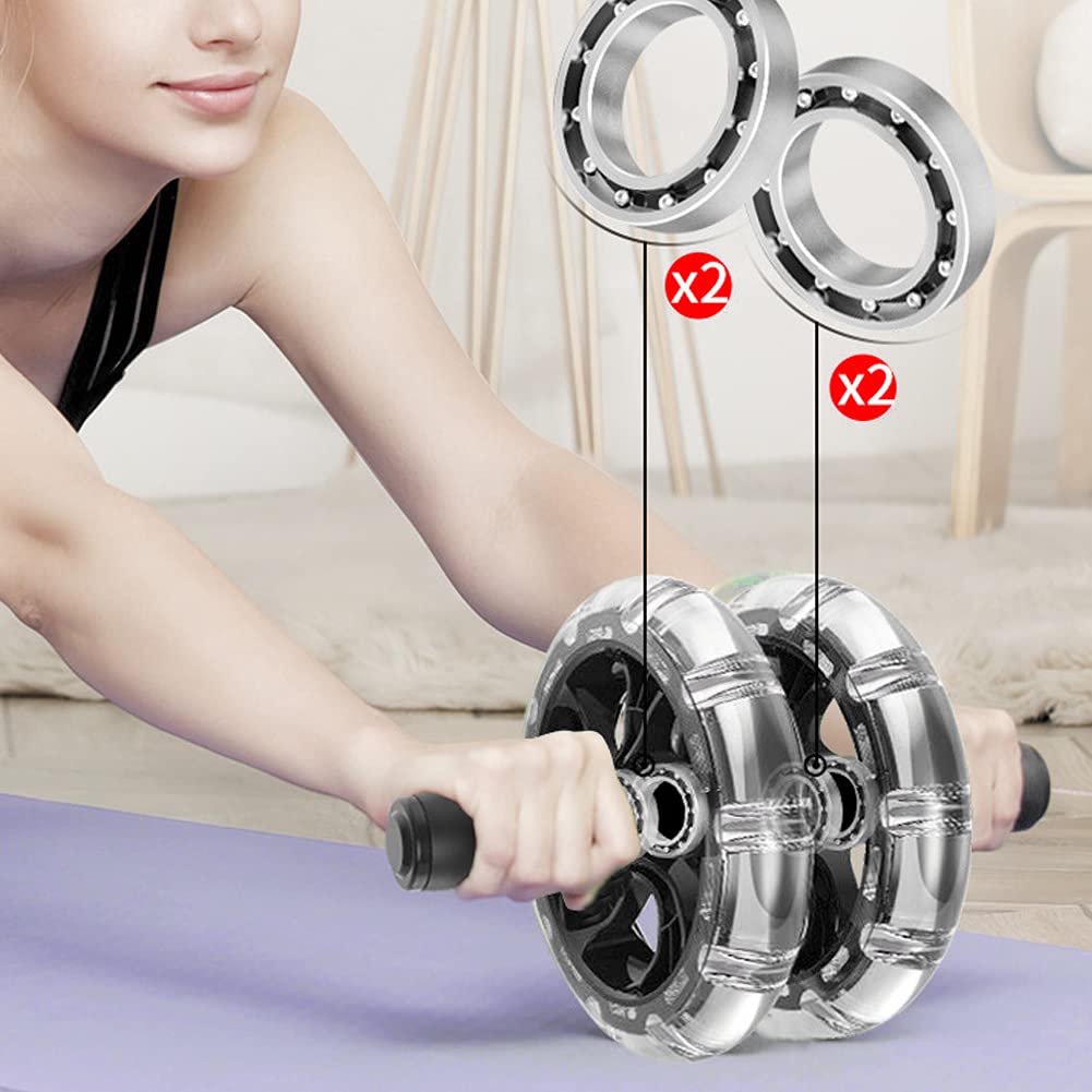 Rodillo de fitness profesional con rodamiento Ejercitador abdominal Equipo de entrenamiento central con bandas de resistencia Rodillera para entrenamiento de gimnasio en ca