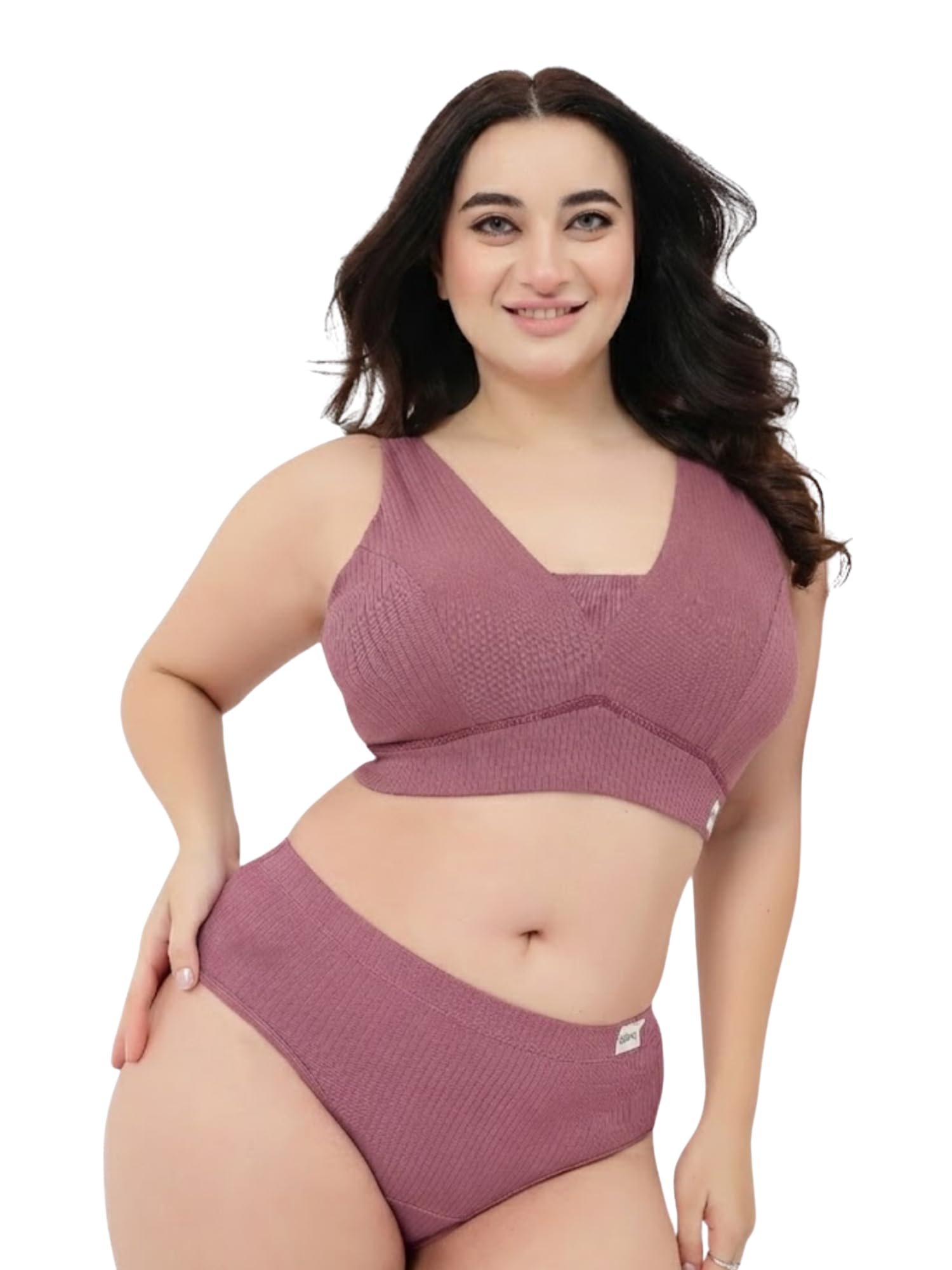 ZELENA Fixed Padded Maternity & Nursing Bra for Women | Cotton Ribbed Mom Bra with Modal Lining | Wirefree Full Coverage Bra with Pull-Aside Feeding Access-picture-14