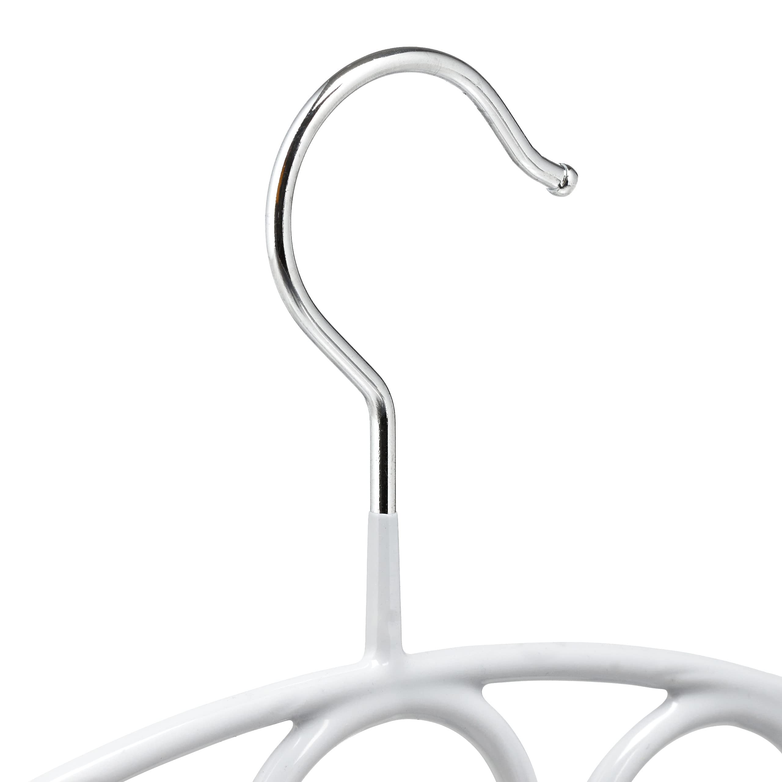 Gruccia Porta Sciarpe Relaxdays - 7 Anelli, Metall E Gomma Antiscivolo, Grigio Chiaro - Foto 9