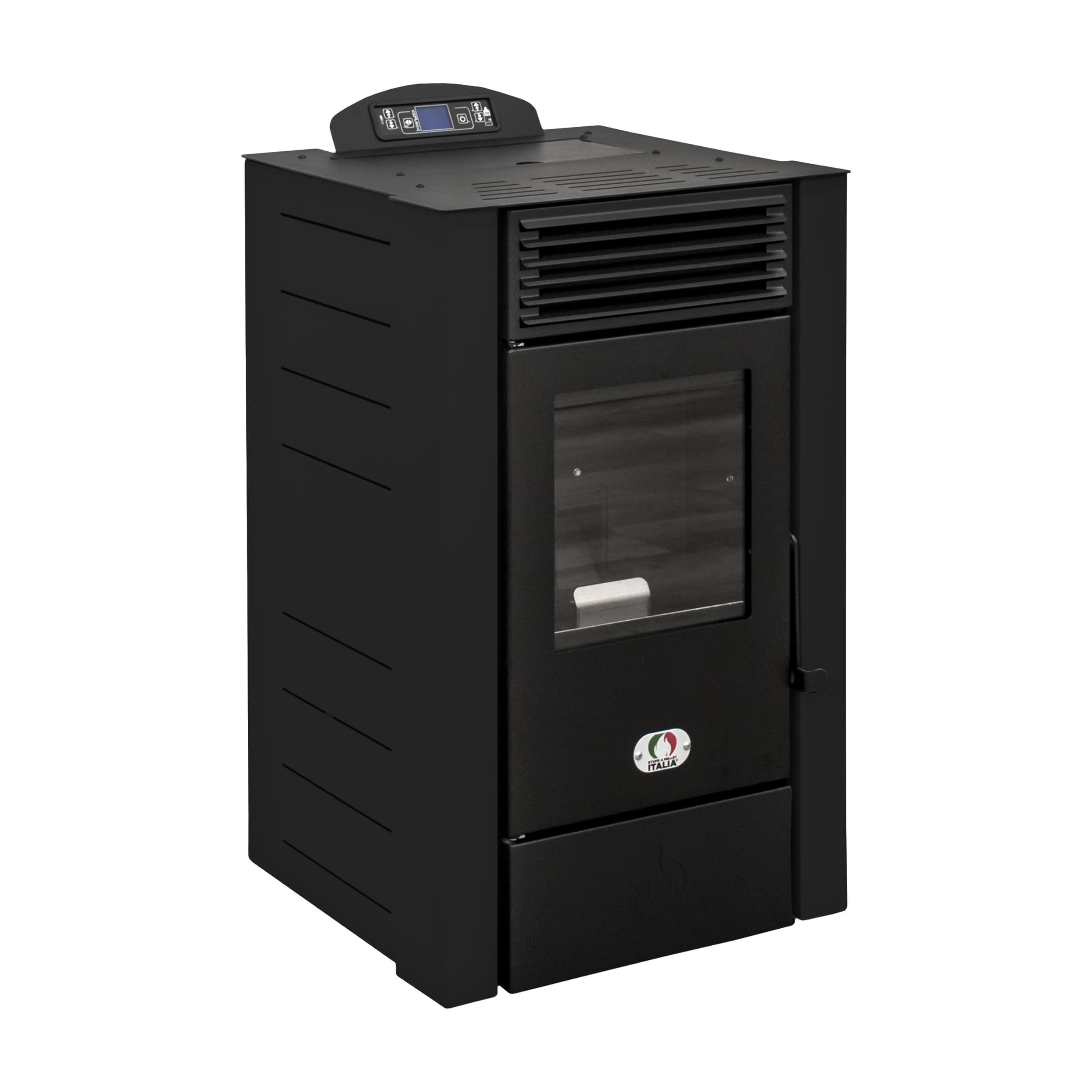 STUFE A PELLET ITALIA Alaska 9 kW WiFi 5 Gwiazdki - Piec Powietrzny Wentylowany Skuteczność 92% Ogrzewa 80 m² Autonomia 20H Certyfikat 5 Gwiazdek Kontrola WiFi Programowalna 5 Moców 24-miesięczna