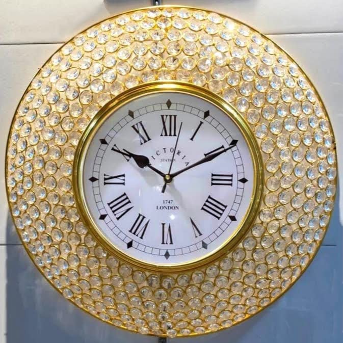Buy Decorative Crystal Wall Clock Metal and Crystal Work Decorative Wall Clock Decoration Luxury