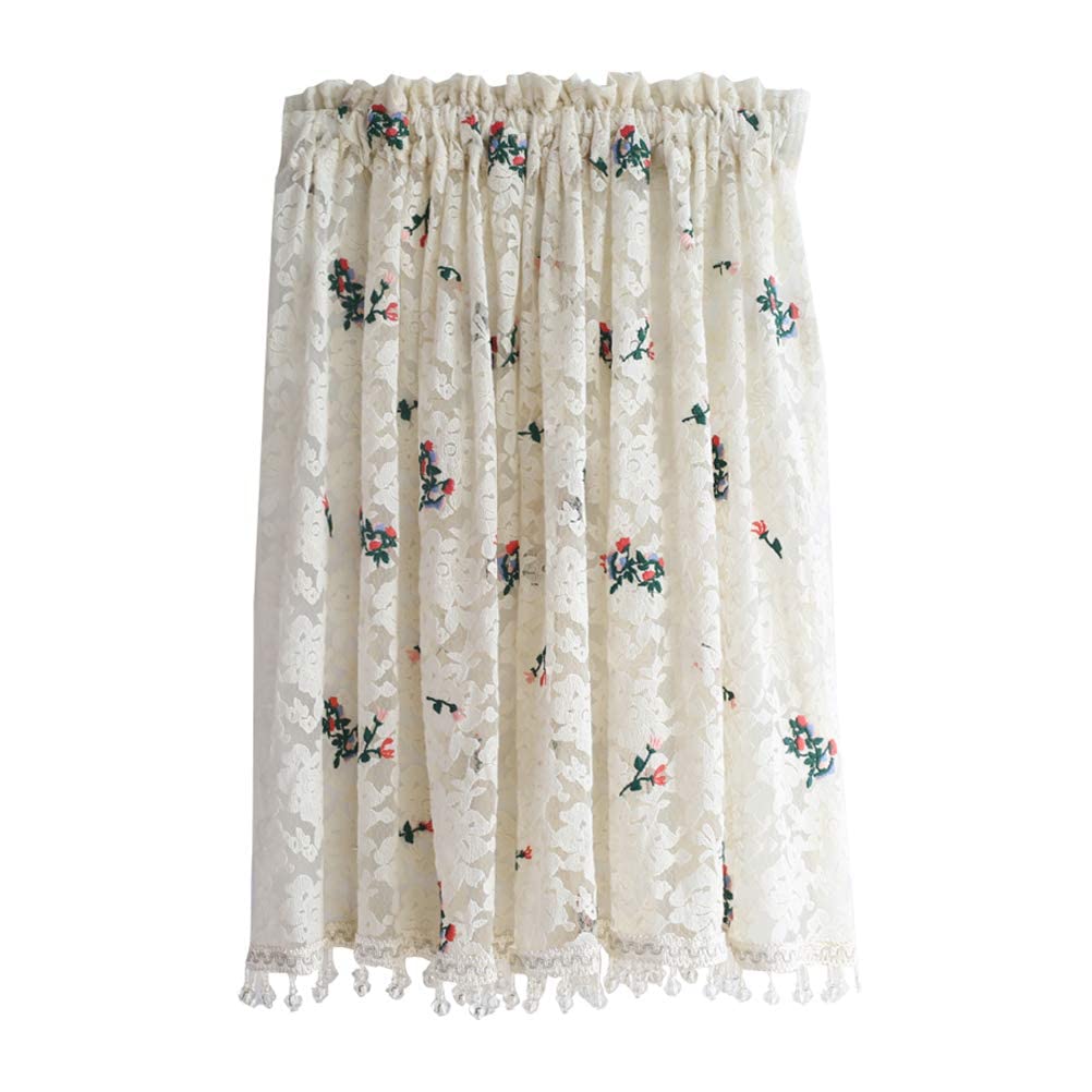 Rideau de fenêtre avec broderie florale dentelle et finitions de haute précision