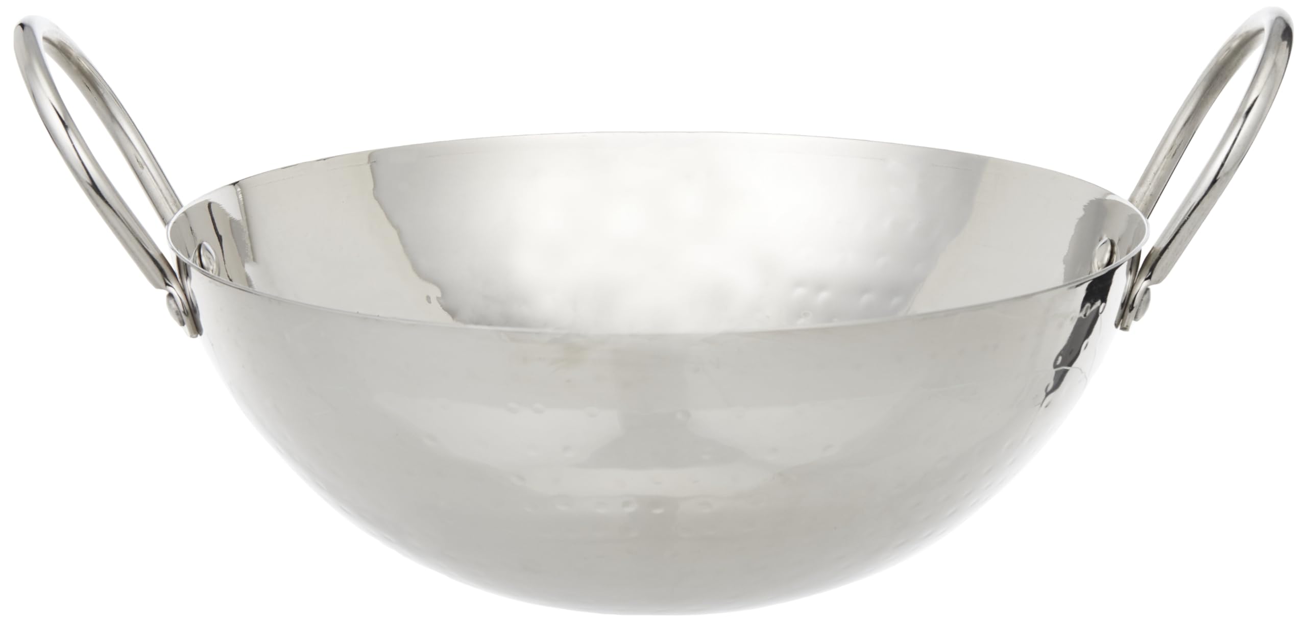 Royalford24cm Heavy Deep Round Kadai- RF11555 Perfect for Sauting, Frying, Stir Frying, Riveted Handles, Stainless Steel Construction, Silver