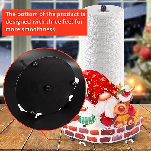 Miniatura 3 de Toallero de papel de gnomo de Navidad, decoraciones navideñas para interiores, hogar, cocina, baño, soporte para rollos de papel de muñeco de nieve
