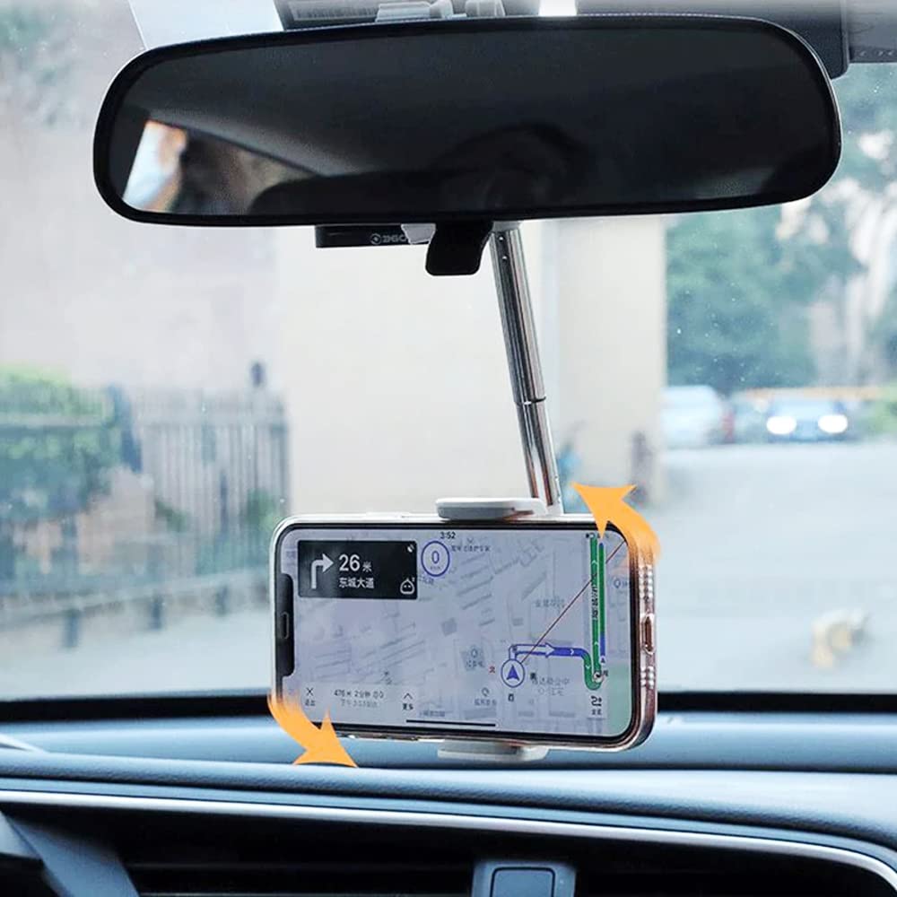 Coverzone Ayarlanabilir Araç Dikiz Aynası Telefon Tutucu GPS Takip Standı Universal 6-10cm Telefon Tutucu