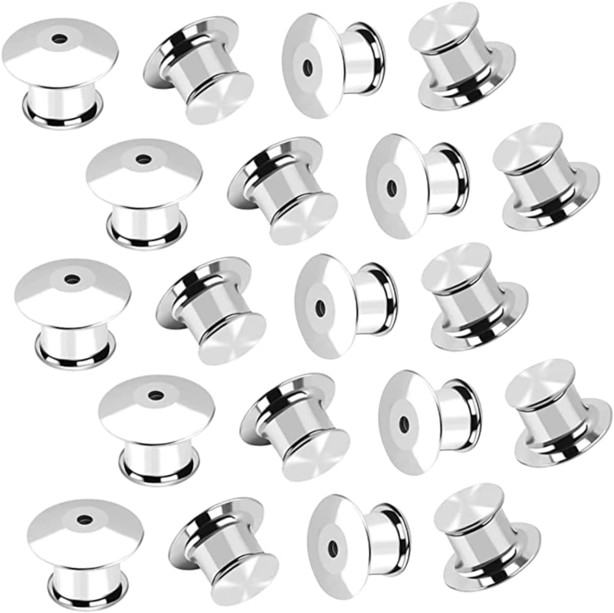 40pcs Metal Replacement Pin Backs for Jewelry Brooches and Crafts Secure Clasp Design Badges