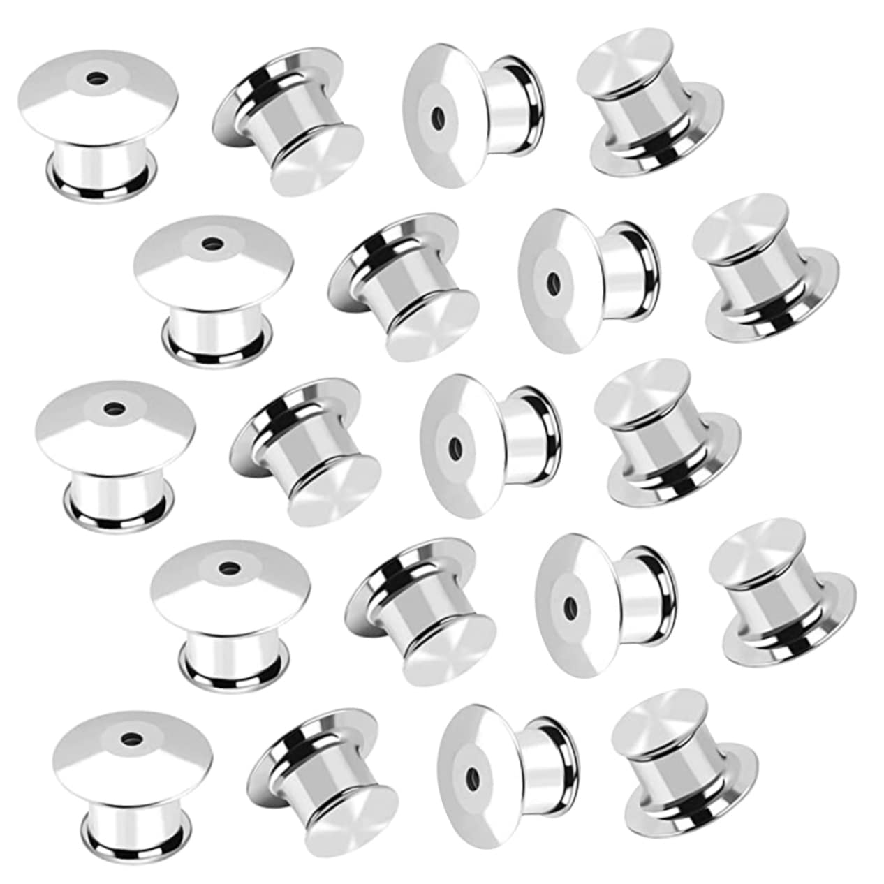 SMASOLO 1set Multi Function Metal Pin Back Clasp for Brooches DIY Accessories and Clothing Removable Locking Pin Keeper for Safe Use and 20pcs