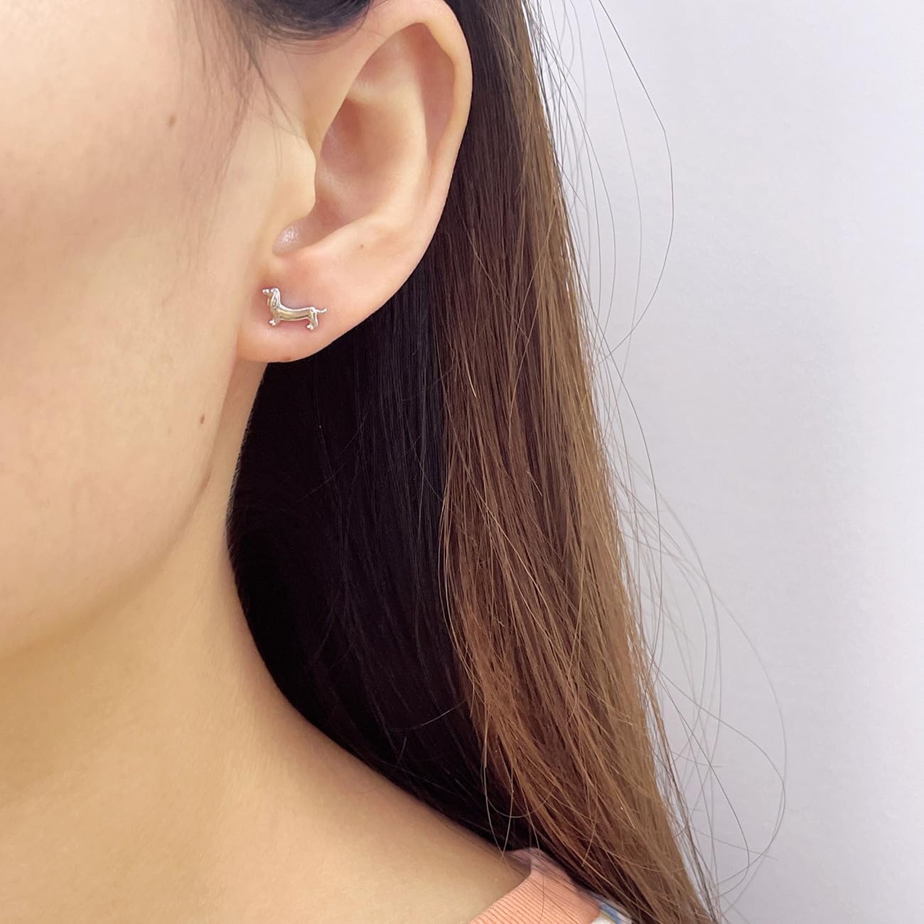 Cute Dachshund Dog Cartilage Helix Stud Earrings for Women Men Stainless Steel Puppy Animal Pet Screw Flat Back Tragus Tiny Studs Earring Adorable Christmas Jewelry Gifts Birthday 18G - Image 3