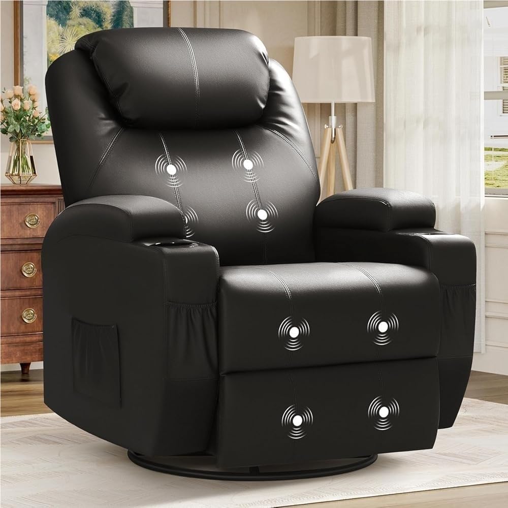 Dual Motor Large Electric Lift Recliner Chair for Elderly with Massage and Heat Oversized Lay Flat Sleeper with USB Side Pocket and Cup Holders