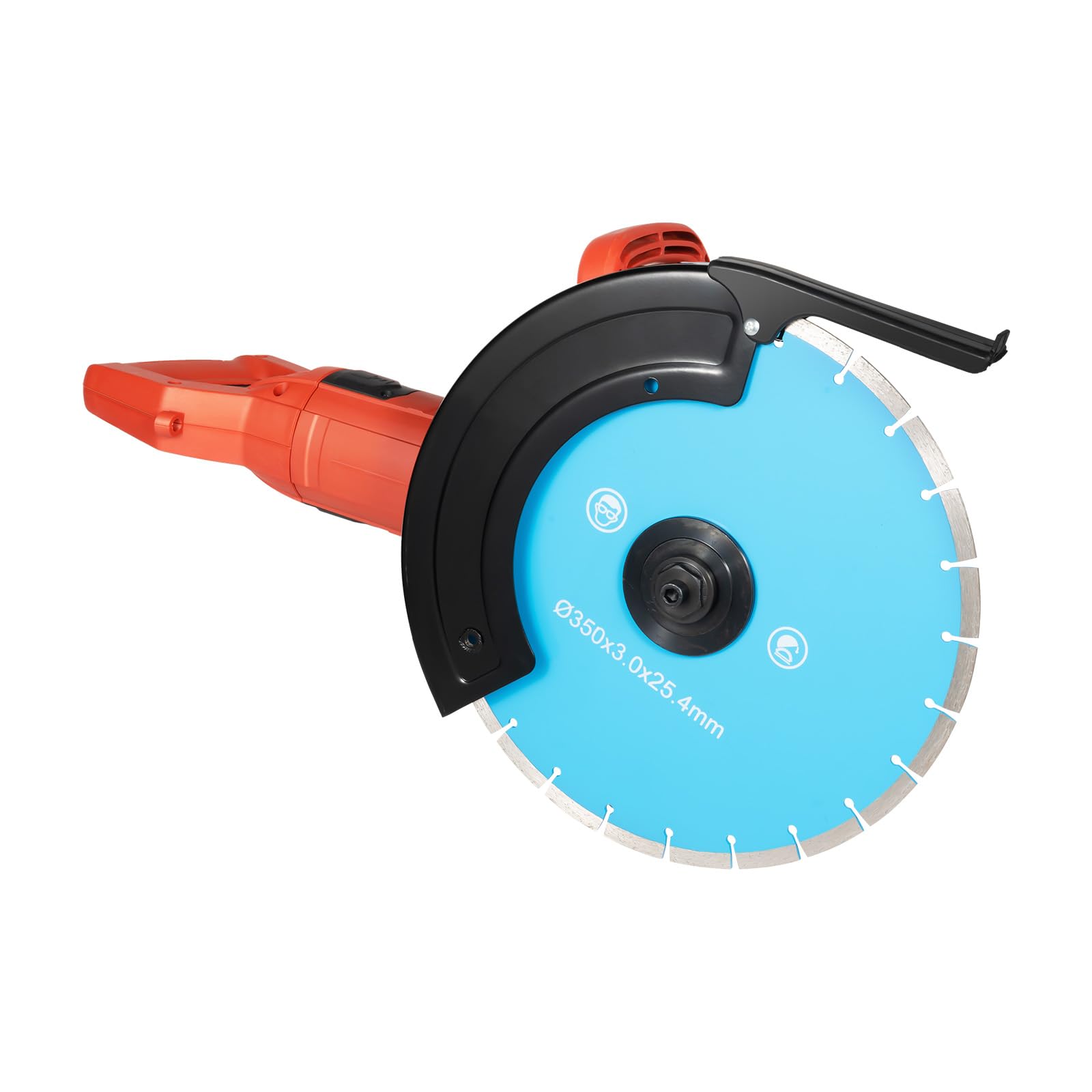 Sega elettrica per calcestruzzo, 3000 W, 3800 giri/min, taglierina per pietra, diametro 35 cm, profondità di taglio regolabile 13,5 cm, taglio senza polvere