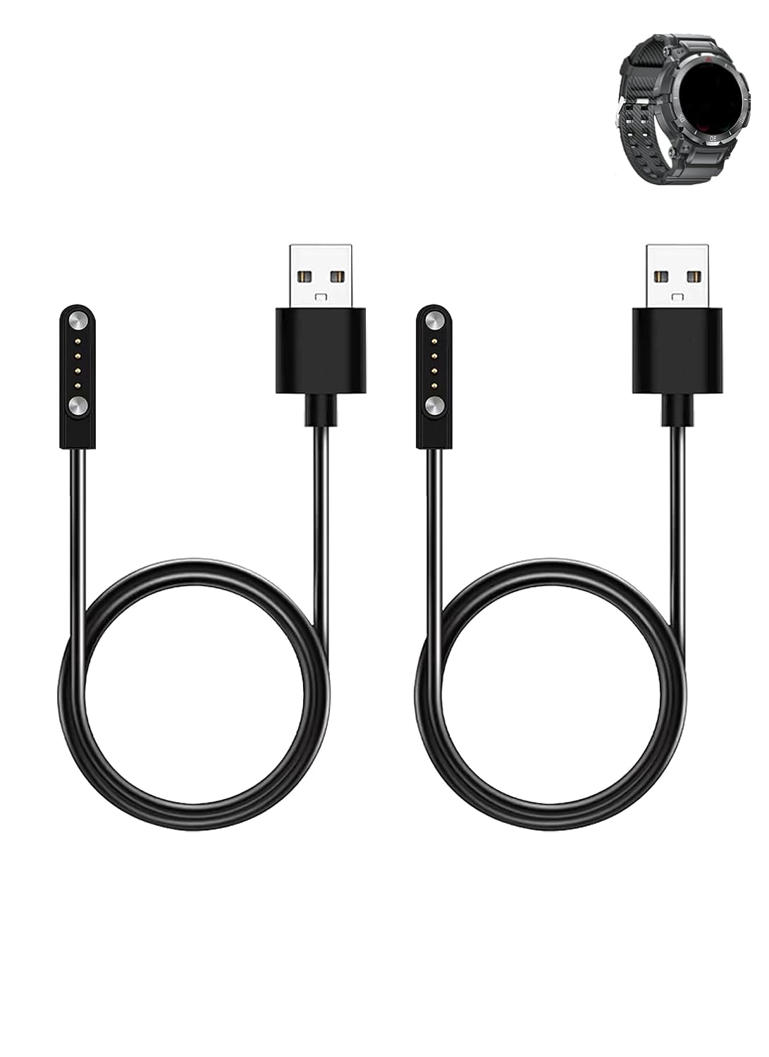 Charging Cable for FANCHENGZI GT100 Smart Watch, Magnetic USB Flexible Charging Cable Accessories for FANCHENGZI GT100 Smart Watch,(2 Pack)