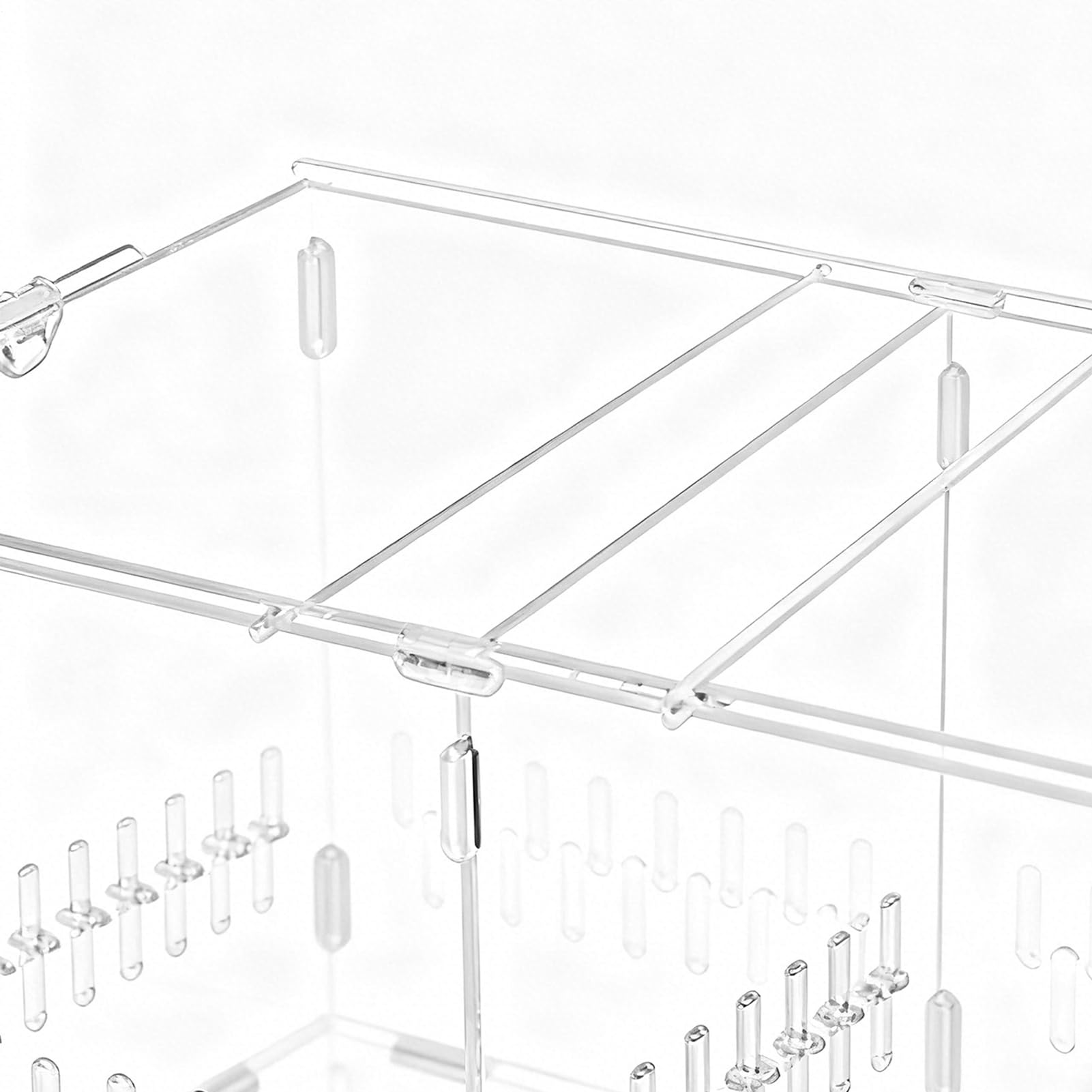 Siedlisko dla pająków skoczków - Oddychająca i przezroczysta akrylowa wanna | 40 x 20,5 x 20 cm Terrarium dla gadów z pokrywką - dla żółwia węża żółwia kraba żaba roślina piasek skała