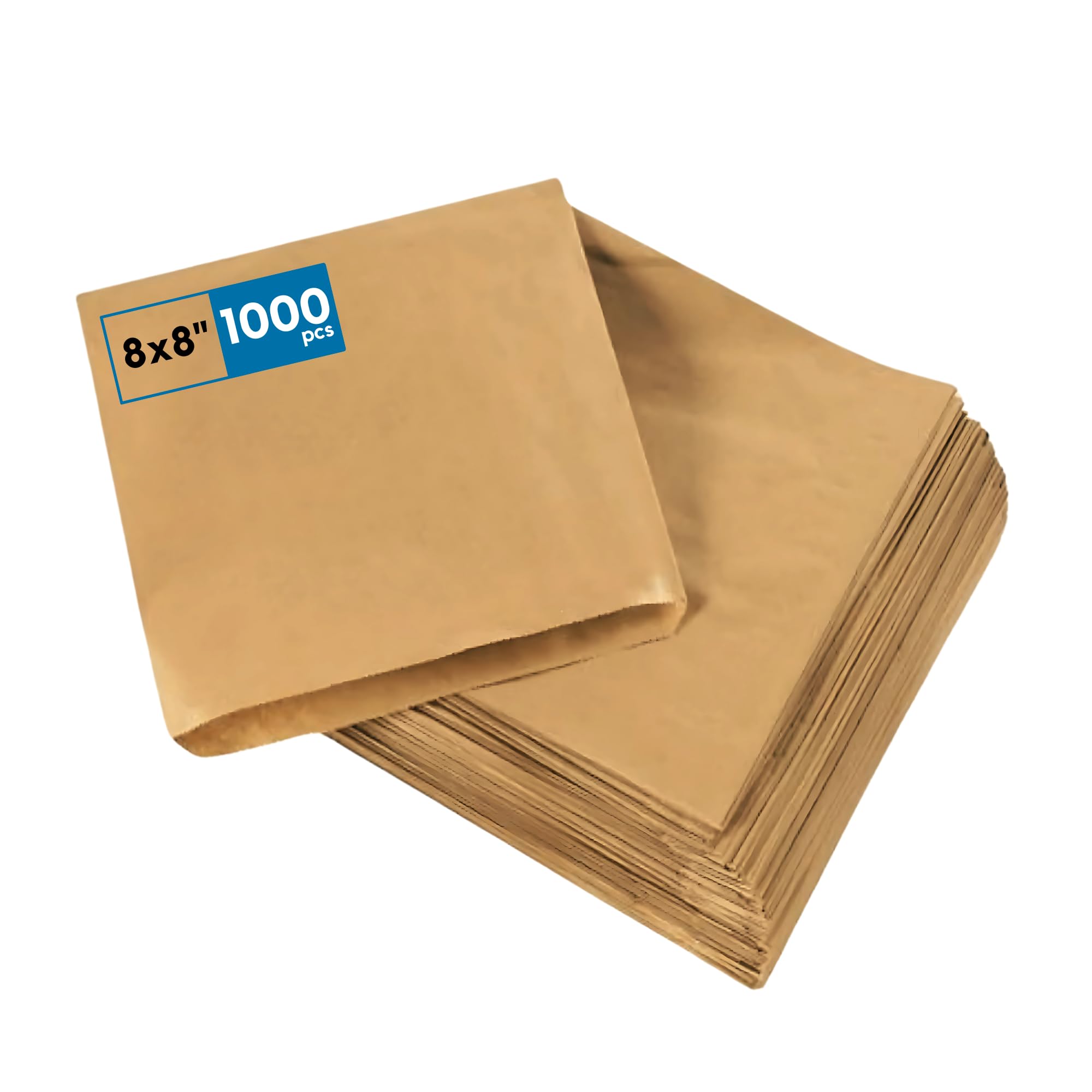 CaterCo Brown Kraft Paper Counter Bags, (8x8 inch, 1000 Pack) - Biodegradable Strung Bag For Food, Sandwich, Grocery Bag, Bakery, Pastry, Fruit, Sweets, Eco-Friendly (8x8 Inch, 1000 Pack)