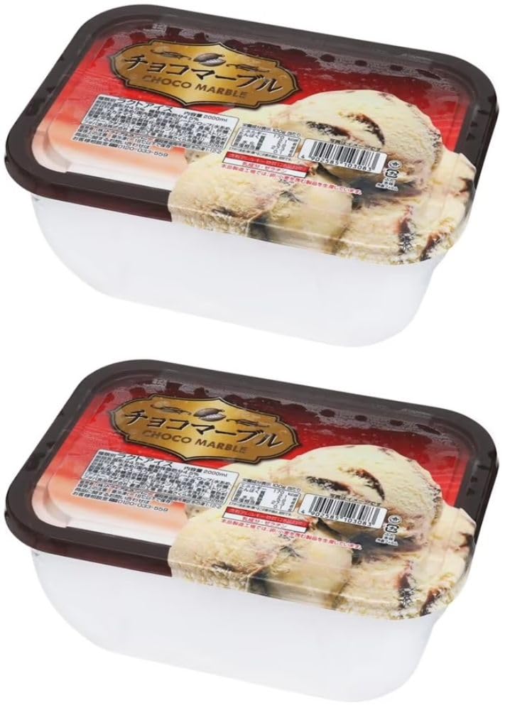 アイス商品② Amazon.co.jp: 【大容量】2L チョコマーブルアイスクリーム 2個セット