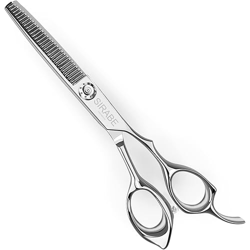 Professional Hair Thinning Shears Cutting Teeth Scissors,Sirabe 6.5" Barber Blending Texturizing Shears Razor Edge Haircut Scissor for Women Men, Japanese Stainless Steel for Home Salon Hairdressing