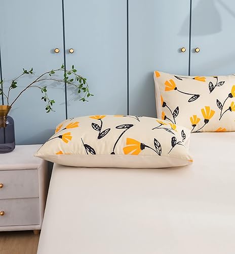 Miniatura 8 de DaDalogy Bedding - Juego de cama floral de 9 piezas en una bolsa, juego de sábanas bajeras y encimeras con funda de almohada y cenefa de cortina de