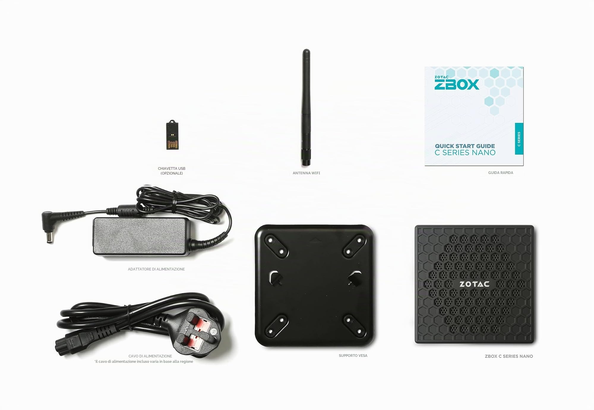 ZOTAC ZBOX CI337 Nano senza ventola silenziosa Mini PC Intel Processore N100, Intel UHD Graphics, HDMI, DisplayPort, senza memoria/storage/sistema operativo barebone,