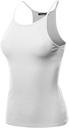 high neck spaghetti strap top