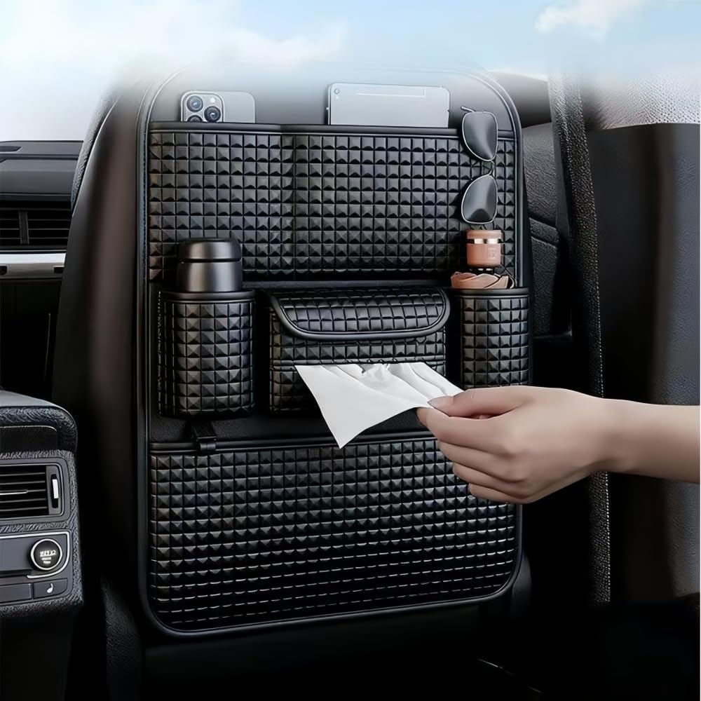 Auto Organizer für Jeep Gladiator Grand Cherokee, Autositz Organizer Rückenlehnenschutz Auto Kinder Auto Aufbewahrungstasche Sitzschoner Auto Vordersitze,B