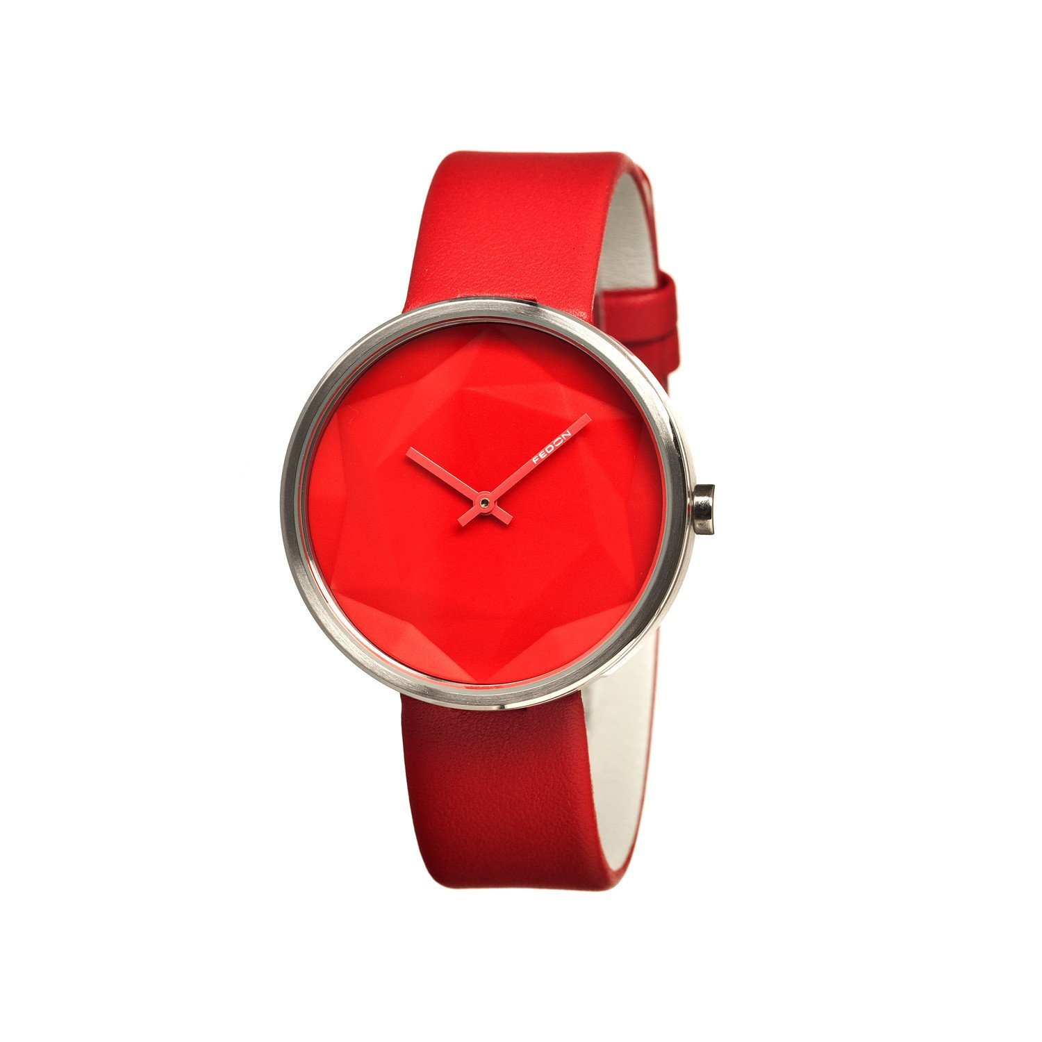 Giorgio Fedon Red Dial Red Leather Mens Watch FDAB002