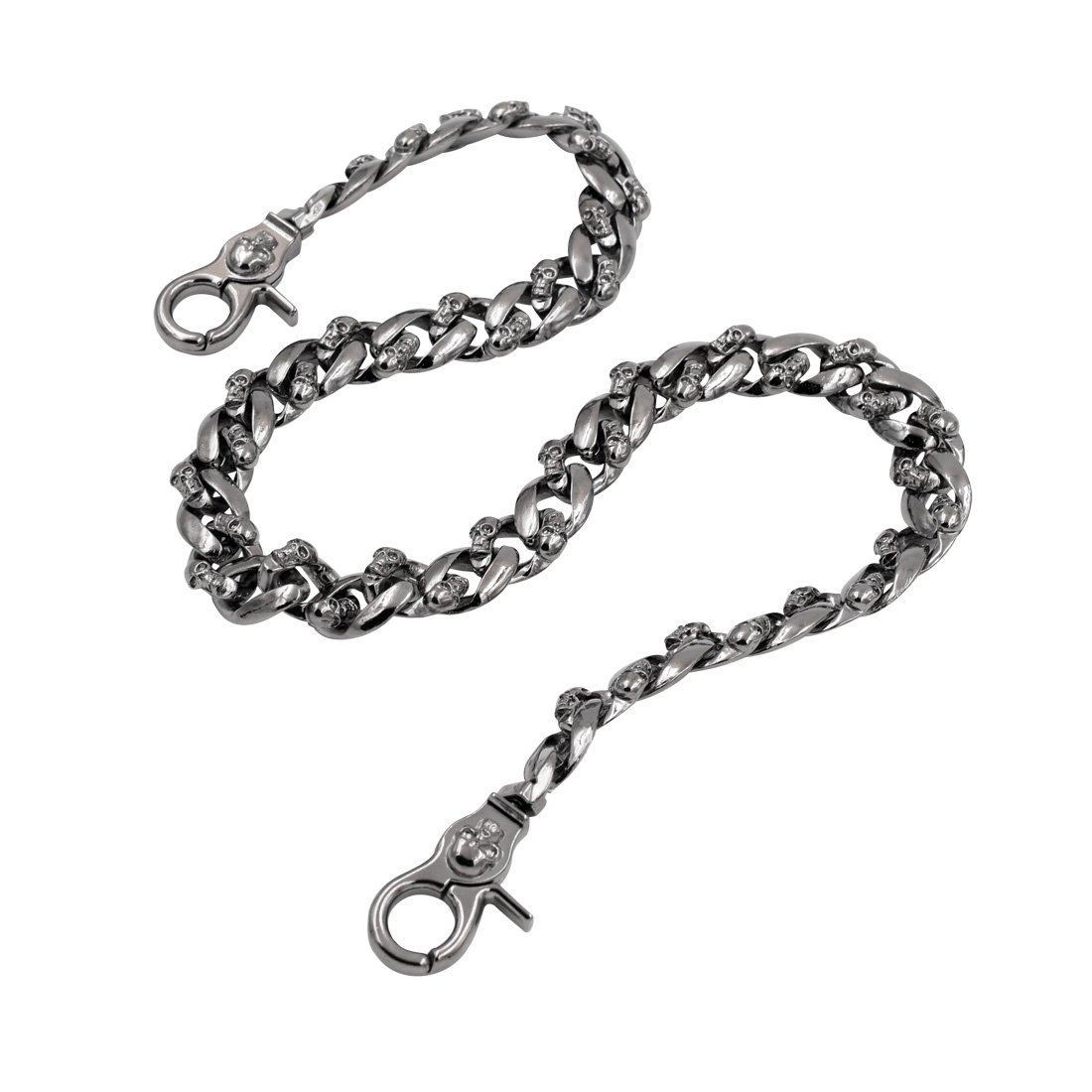Strong Skull Flat Soft curved Leash wallet chain Biker Punk Key chain