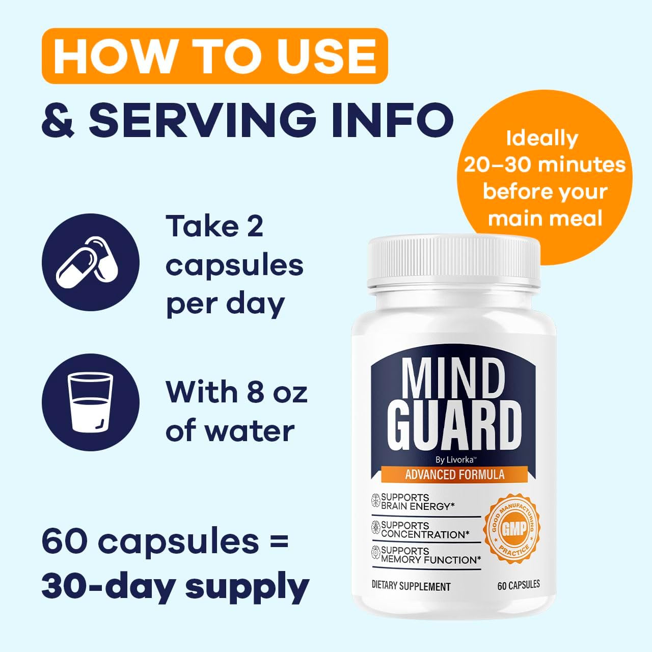 (3 Pack) Mind Guard Brain Supplement - Official MindGuard Advanced Brain & Memory Support Capsules, Natural Mind Guard Supplement Maximum Strength Overall Health & Wellness, 180 Capsules for 3 Months - Image 4