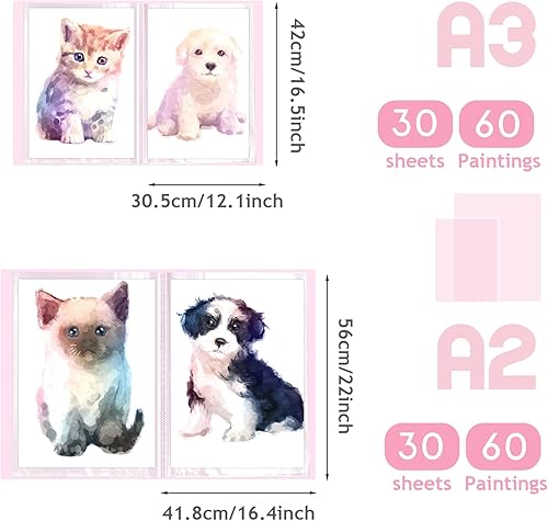 Miniatura 4 de 60 páginas A2 y A3 libro de almacenamiento de pintura de diamantes carpeta de arte de diamantes carpeta de arte de arte de diamantes libro de