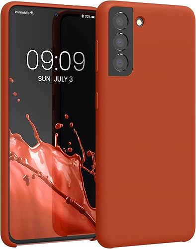 Miniatura 9 de kwmobile Funda Compatible con Samsung Galaxy S22 - Funda de teléfono de silicona TPU con acabado suave - Rojo Ruibarbo Piedra antigua,Azul