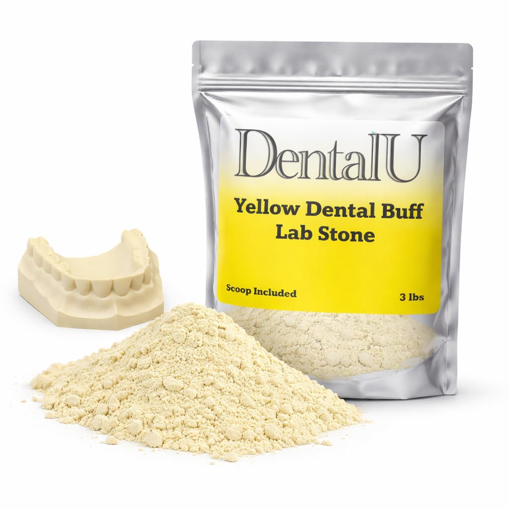 3 lb Dental Yellow Buff Stone for Dental Labs - All Purpose Compound - Scoop Included. Gypsum Type III