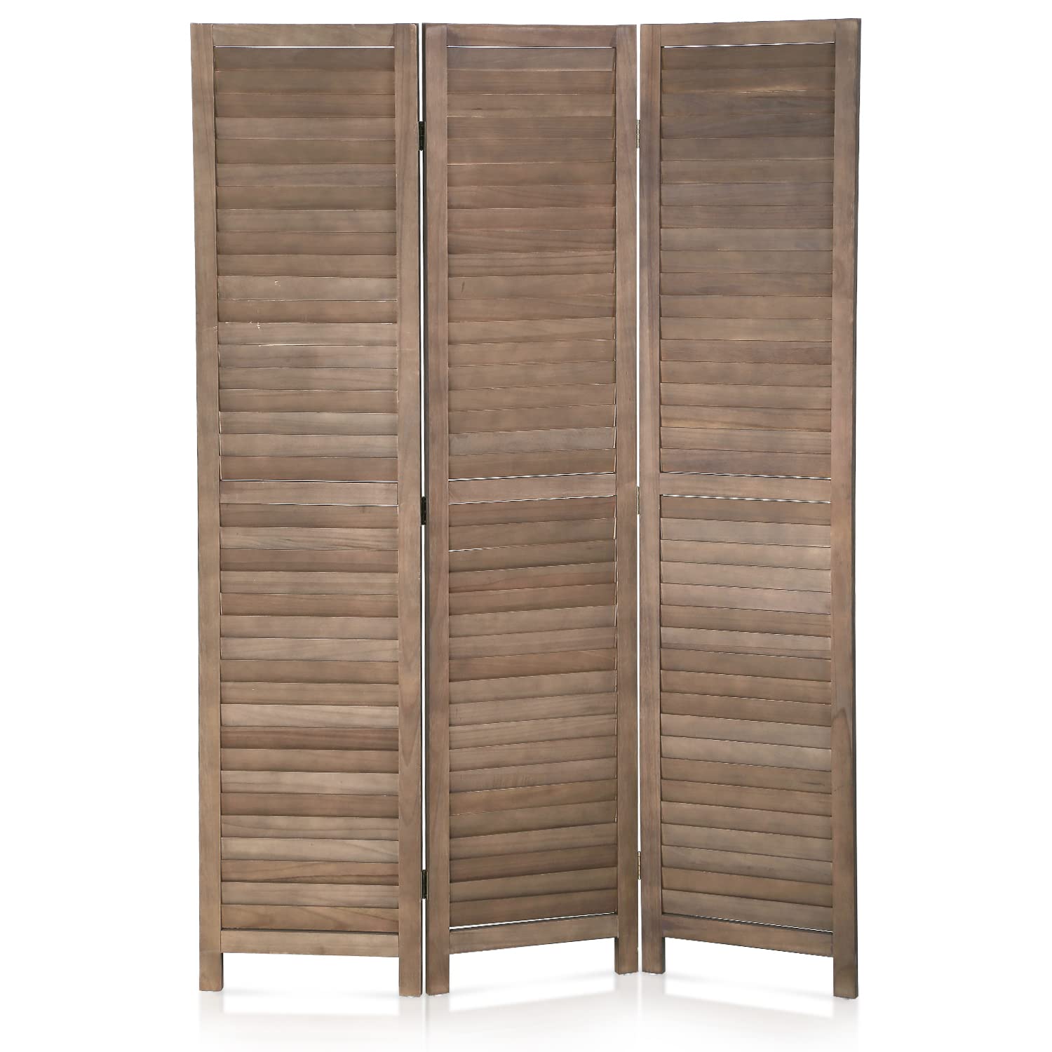 (similar ) Folding Screen Room Divider 3 Panel 69 Inch Tall Portable Privacy Screens Solid Wood Freestanding Room Divider Wall for Rooms, Brown