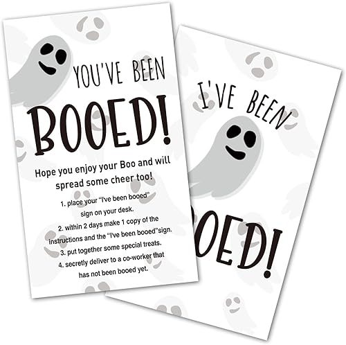 WUINCK Fiesta de Halloween, I've Been BOOED, Tarjeta de juego You've Been BOOED, suministros de juegos para fiesta de Halloween, juego de 40