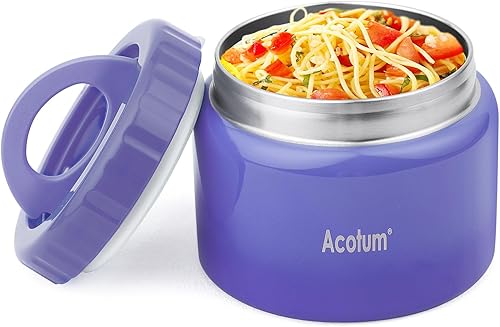 ACOTUM Tarro térmico aislado para alimentos para niños, capacidad de 12 onzas, adecuado para alimentos fríos y calientes, diseño de acero inoxidable