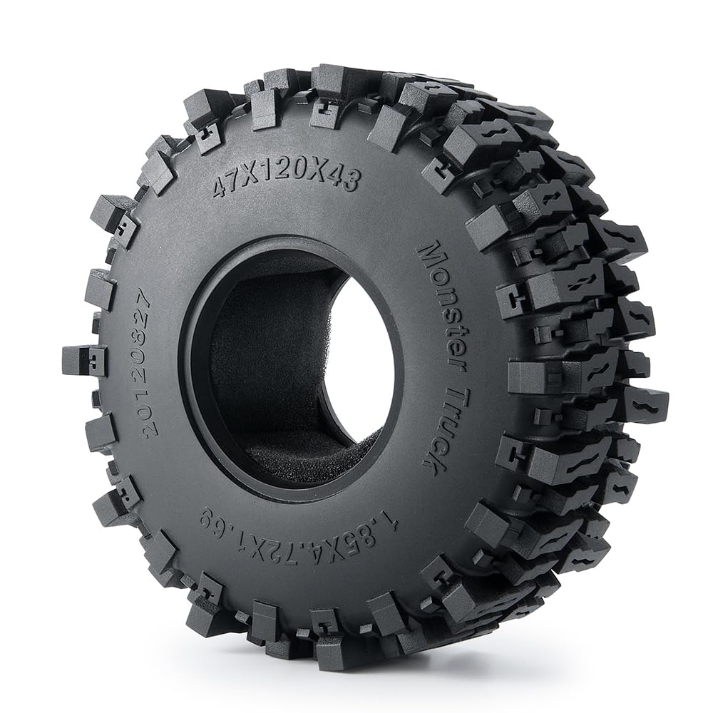 Amazon | 120MM 1.9ゴム製ロックタイヤ ホイールタイヤ 1/10 RCロック