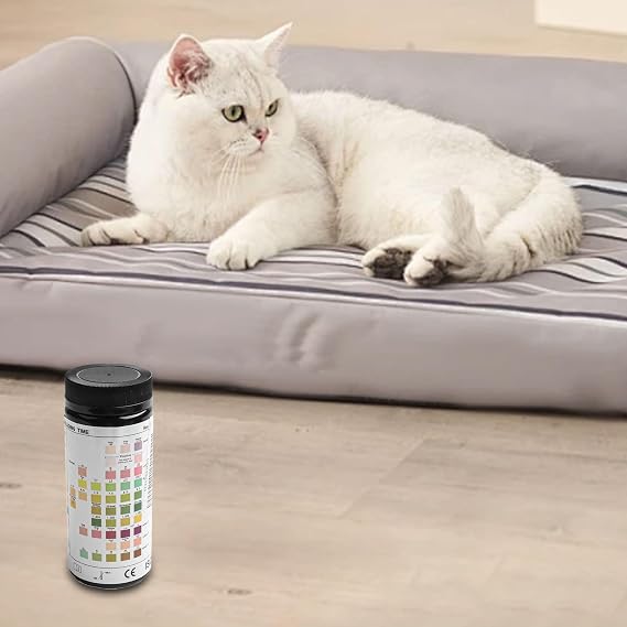 10 Parameter Pet Urine Strips, 100pcs VET-10 for Dogs and Cats, UTI pH Glucose Ketones Detection Kit
