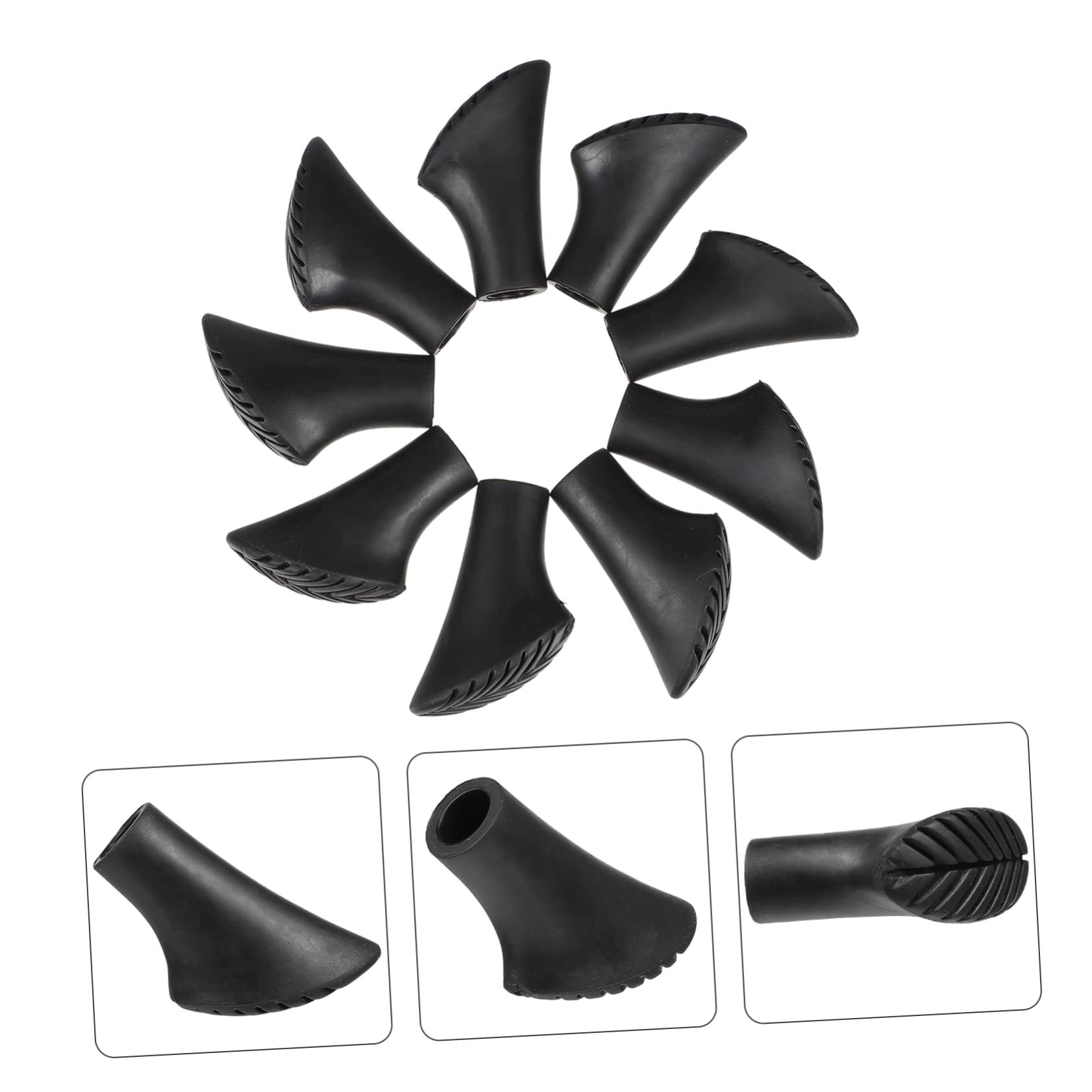 Sosoport Trekkingstock-spitzenset Wanderstöcke, Trekking, Wandern Klappbarer Gehstock Trekking Pole Foot Covers Trekking Pole Tips Gehstock Kopfschutz Wanderstockspitzen PVC 16st