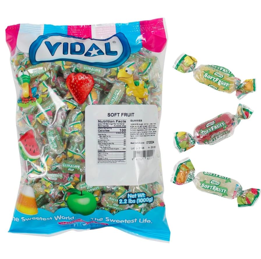 Vidal Soft Fruit Assorted Fruit Jelly Gummies 2.2 lbs miniatura 1