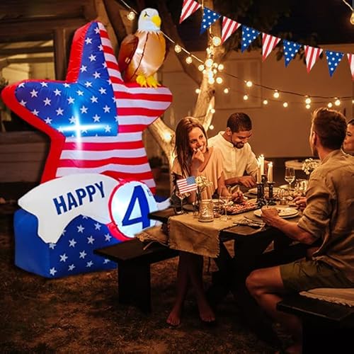 5.2Ft 4Th Of July Inflatable Decorations,Star American Flying Bald Eagle With Build-In Leds,Blow Up Yard Decoration Patriotic Independence Day Inflatables For Party Indoor, Outdoor, Lawn, Garden Decor #TOP5
