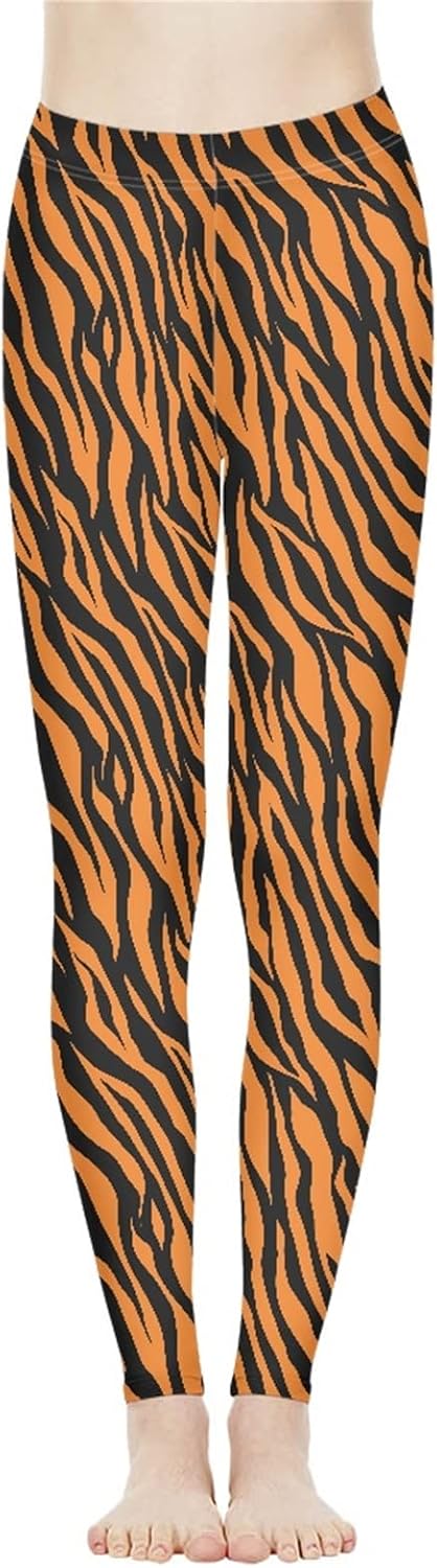 Bulopur Sunflower Workout Legging Pants Full Length, Leopard Women Tummy Control Yoga Pants, Long Leggings for Sport Running