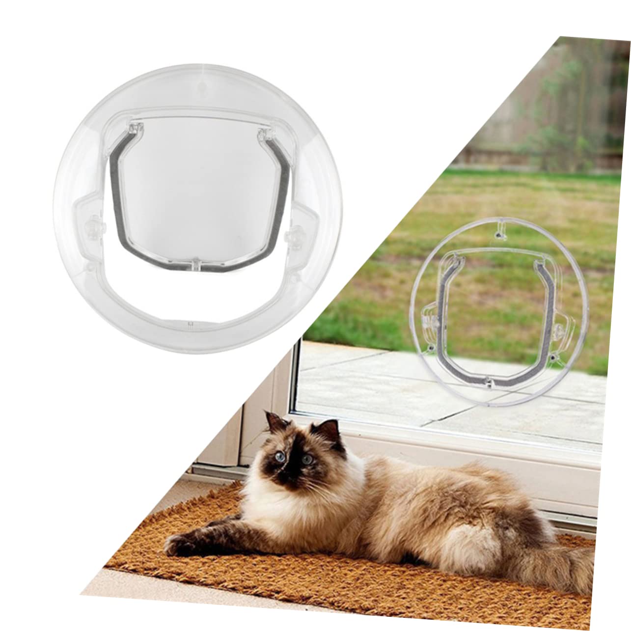 DECHOUS Katzentür Mit Transparenter Haustiertür Und Katzenklappe Ausgangstür Langlebiges Material Geeignet Für Katzen Und Kätzchen Mit Leiser Bürste