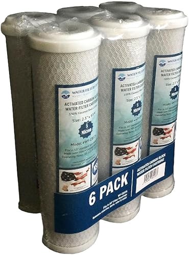 WFD, WF-CB105 Cartucho de filtro de agua de bloque de carbón activado de 2.5 pulgadas x 9-34 pulgadas, cabe en carcasas de tamaño estándar de 10