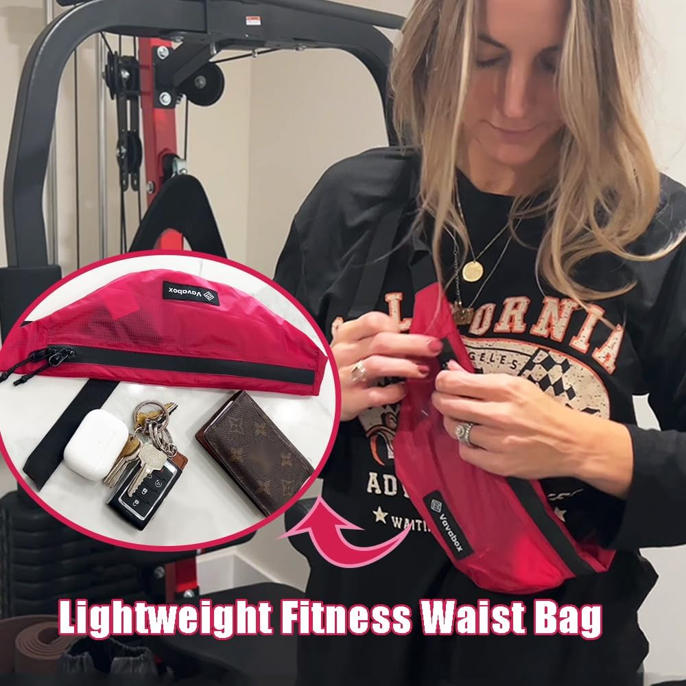 Vavabox Extremely Light Fanny Packs for Women, Crossbody Bag for Men Travel Bum Bag With 2 Zippers Water-Resistant Waist Bag for Running Walking Hiking (Black) - Image 6