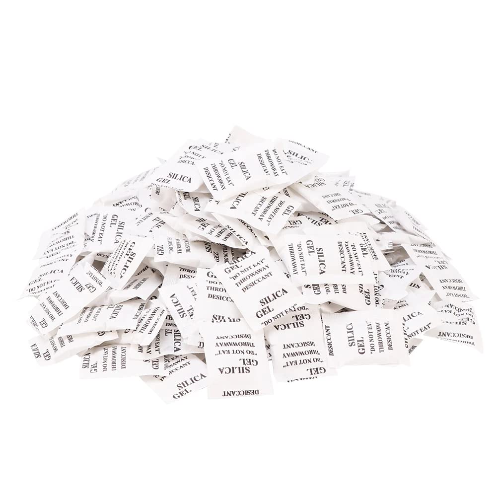 AURETS 150 Bolsas de Gel Antihumedad (1g) Sílica Gel Bolsitas Antihumedad para Armarios, Zapatos y Habitación - Sobres Deshumidificadores para Prevenir Moho y Olores para Electrónica y Ropa