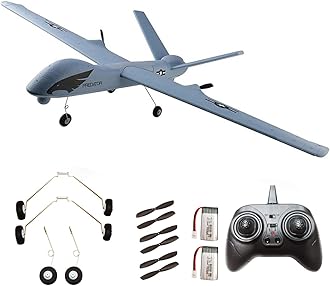 RC Plane Remote Control Airplane - 2.4Ghz 2 Channels DIY RC Predator Aircraft with 3-Axis Gyro for Beginner RC Plane with 2 Batteries, Wingspan 660mm