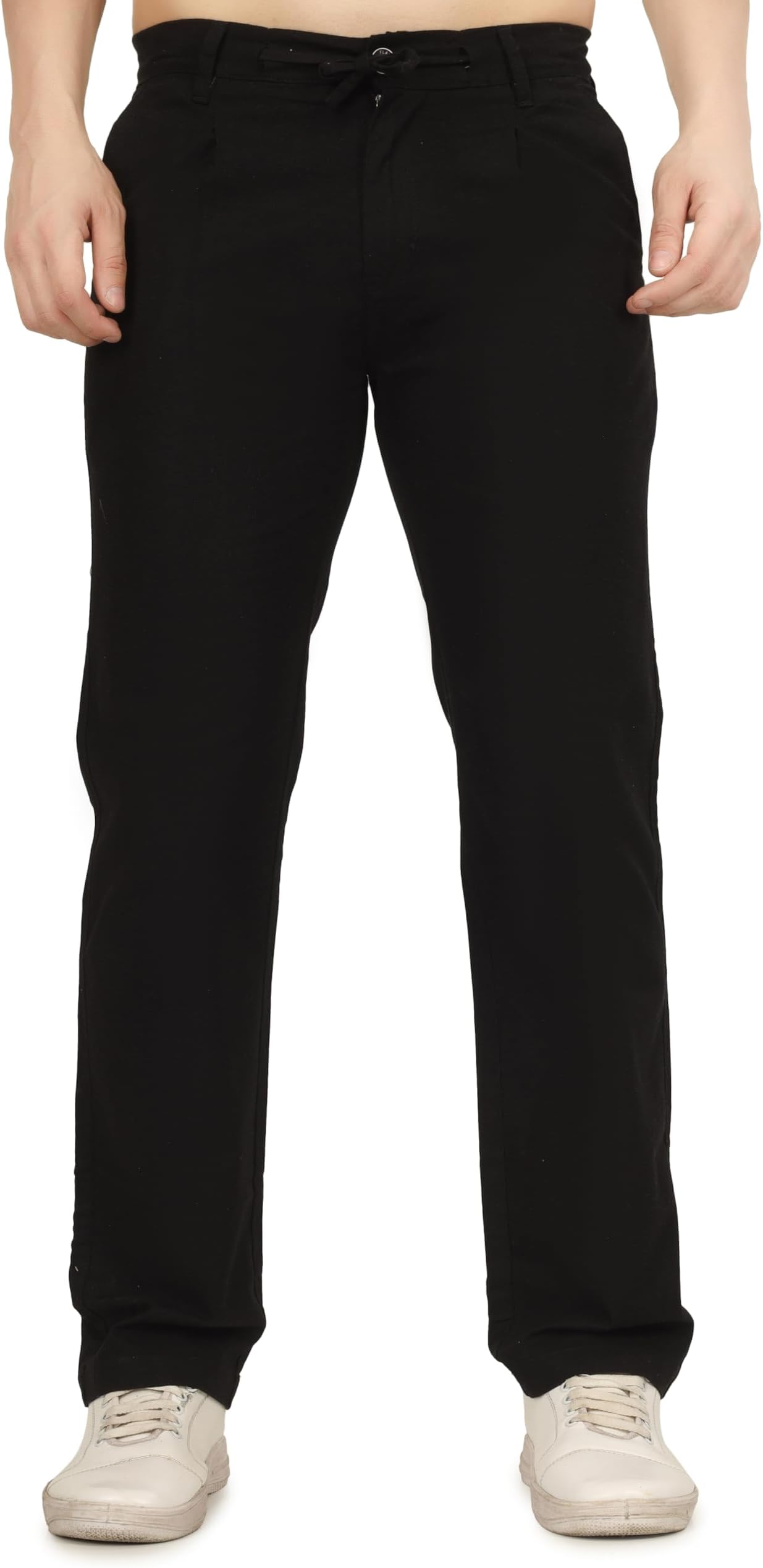 Men's Draw String Linen Comfort Pants | Stretchable & Breathable Trouser | for Casual, Office, Home Relaxed fit