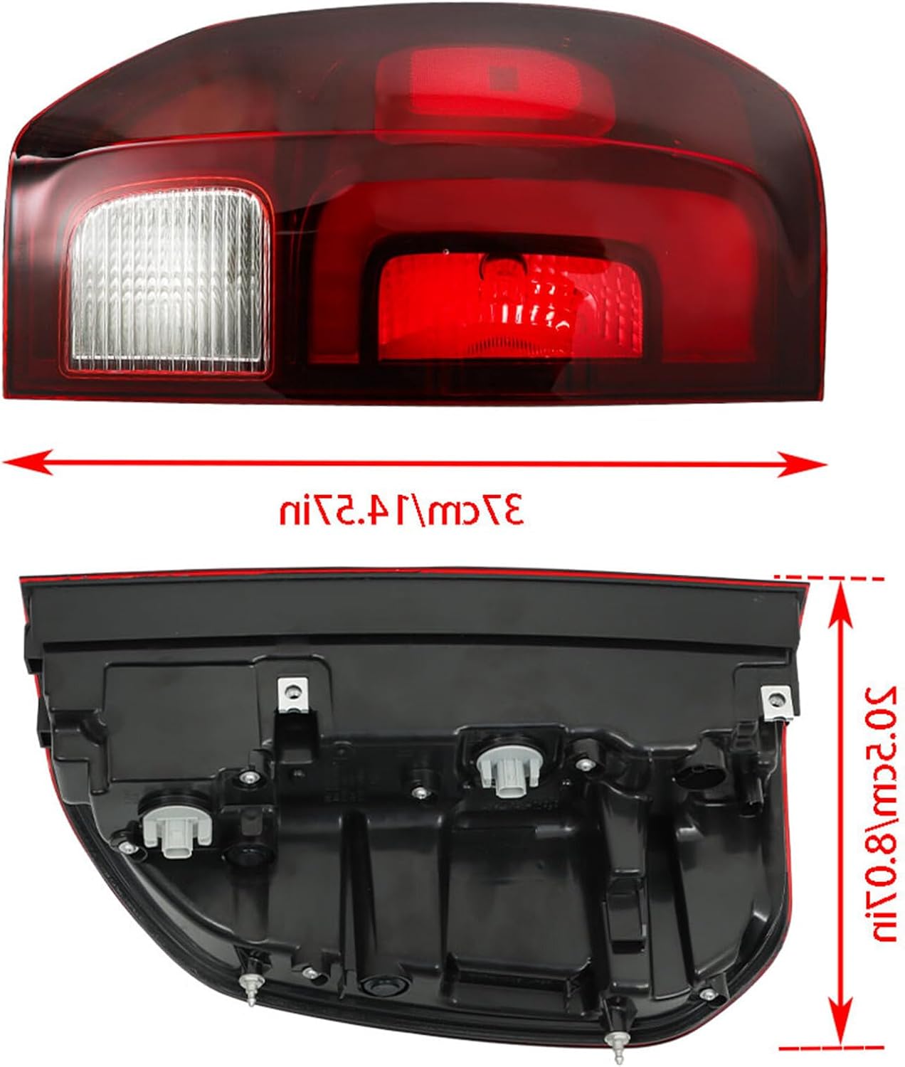 labwork Tail Lamp Light Replacement for Honda Ridgeline 2017-2023 Red Lens Driver Side Brake Light Outer 33550T6ZA01