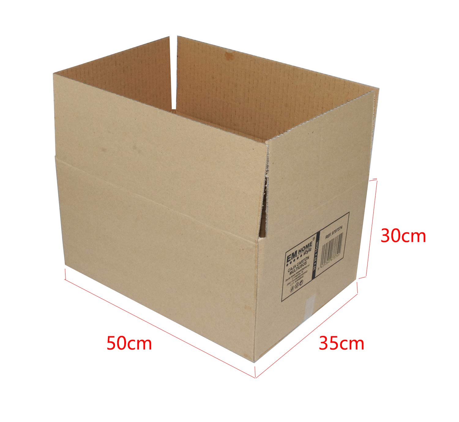 Furein Cajas de Cartón, Cajas de Mudanza para Empaquetar Pack de 12 Unidades, Color Marrón (50x35x30cm)