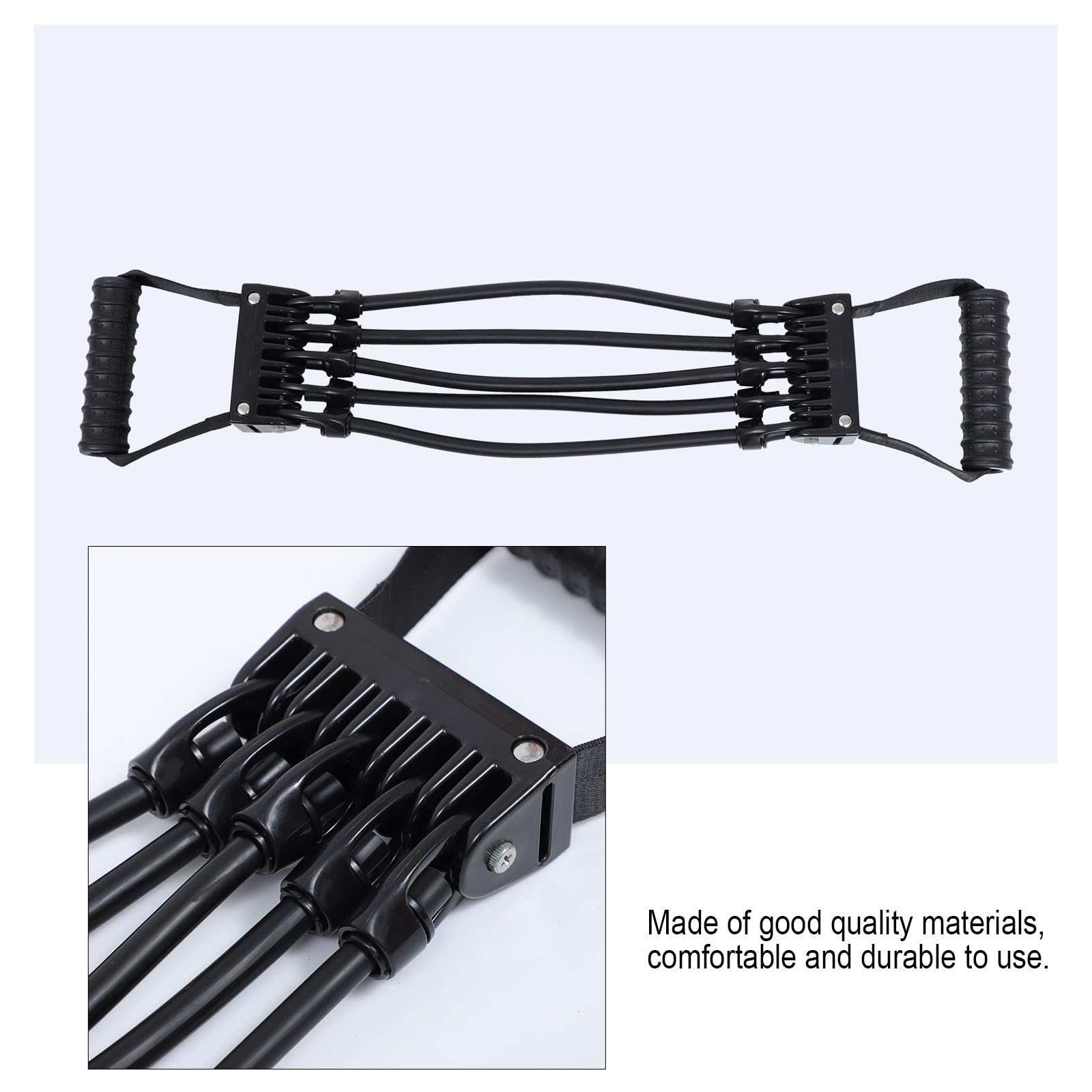 Kichvoe Banda Elástica de Resistencia para Fitness, Expansor de Pecho Ajustable de Tamaño Mediano, Cinta Elástica Negra para Ejercitar Pecho en Casa y Entrenamiento de Fuerza