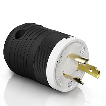 AIDA NEMA L5-20P Locking Plug, 20 Amp, 125 Volt, 2-Pole 3-Wire, Industrial-Strength Grounding Heavy Duty Twist Lock Adapter